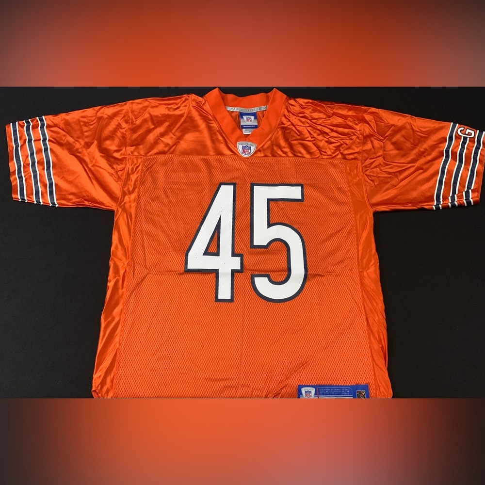 SOLD Rare Reebok Gary Fencik Chicago Bears #45 Orange Alternate NFL Jersey MeN M - Picture 1 of 7